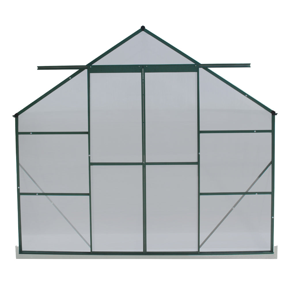 Green Fingers Greenhouse 6.3x2.44x2.1M Aluminium Polycarbonate Green House Garden Shed 4