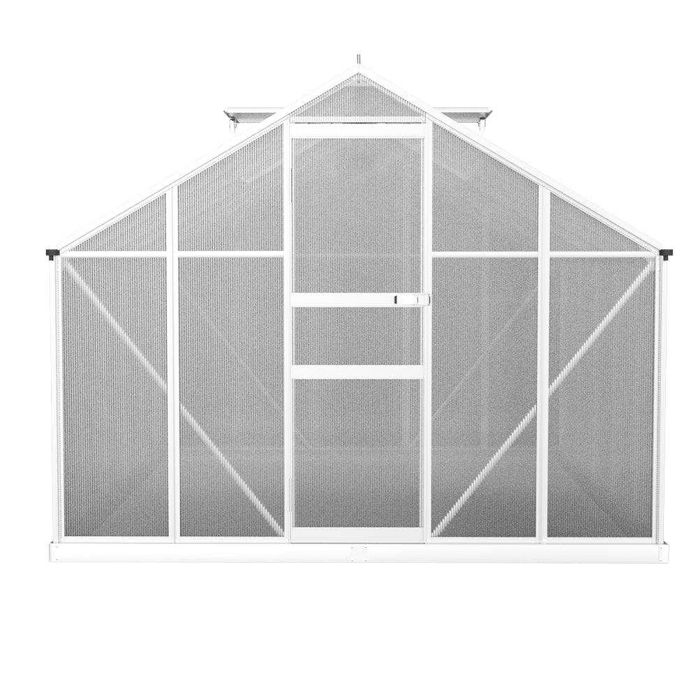 Green Fingers Greenhouse 3x2.5x1.95M Aluminium Polycarbonate Green House Garden Shed 3
