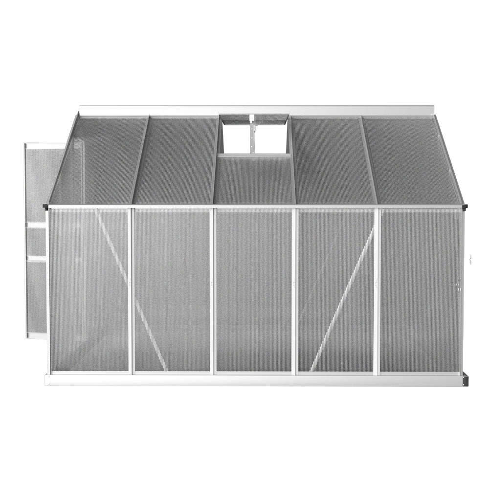 Green Fingers Greenhouse 3x2.5x1.95M Aluminium Polycarbonate Green House Garden Shed 4