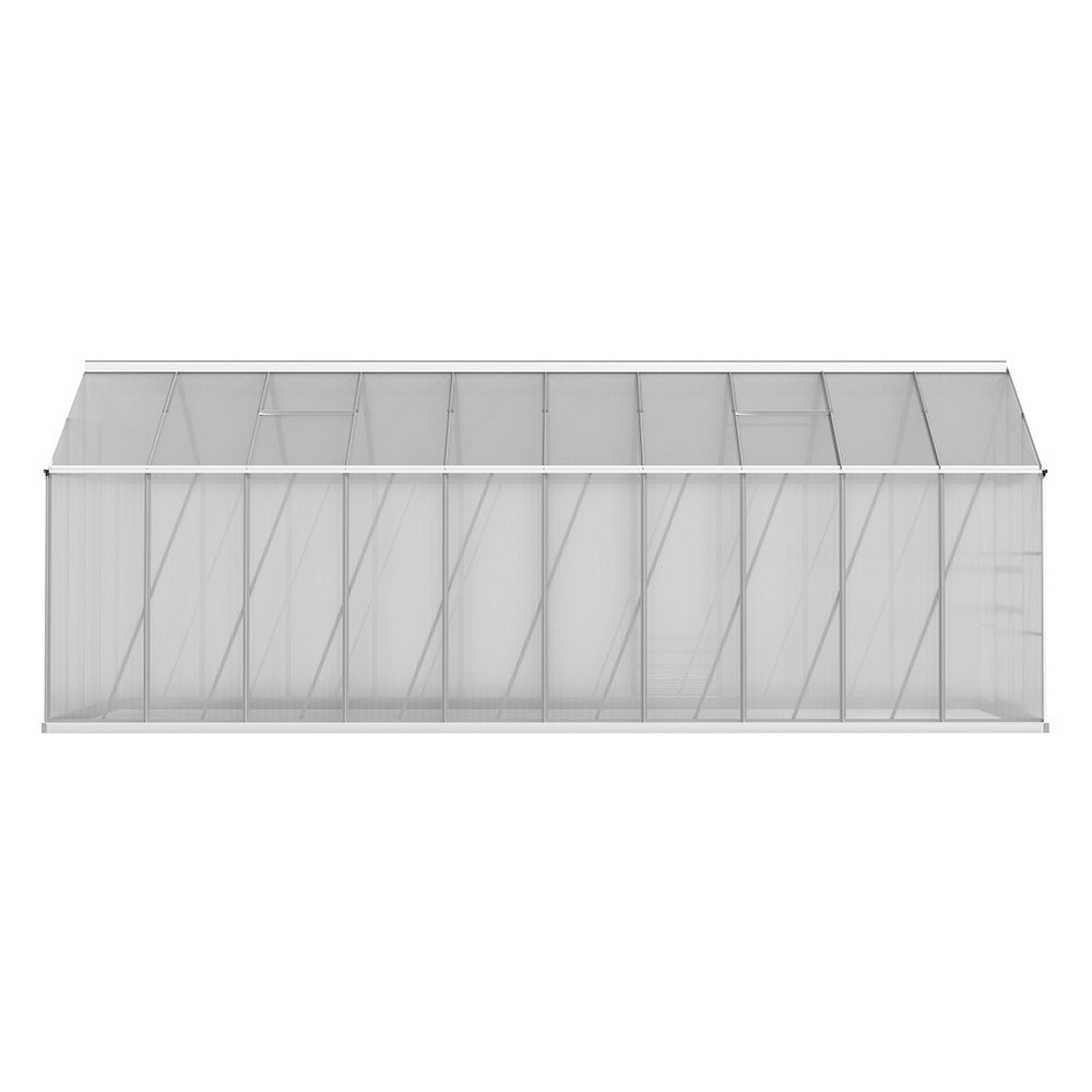 Green Fingers Greenhouse 6.03x2.44x2.68M Double Doors Aluminium Green House Garden Shed 3