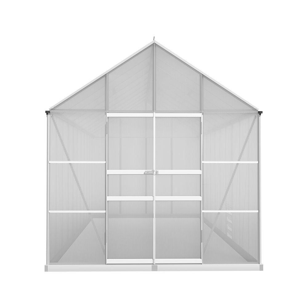 Green Fingers Greenhouse 6.03x2.44x2.68M Double Doors Aluminium Green House Garden Shed 4