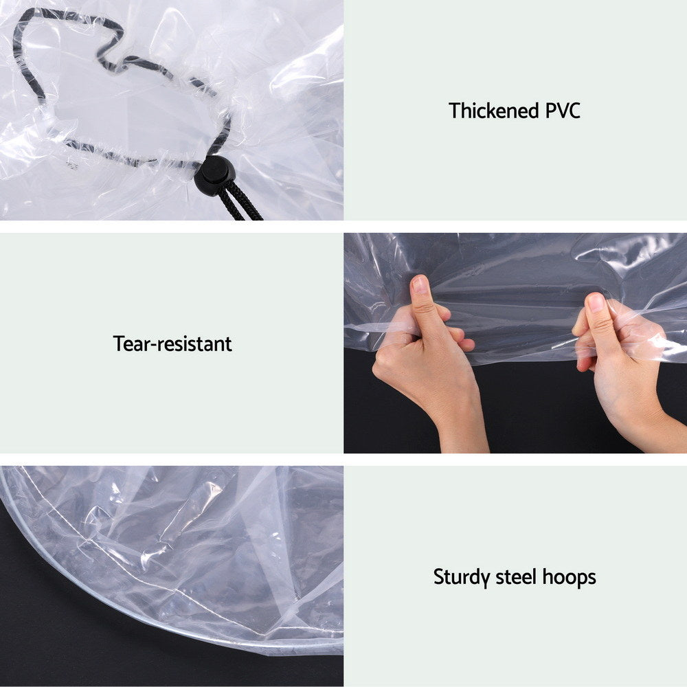 Green Fingers Mini Greenhouse 300x45x30cm Tunnel Clear PVC Steel Frame Portable 6