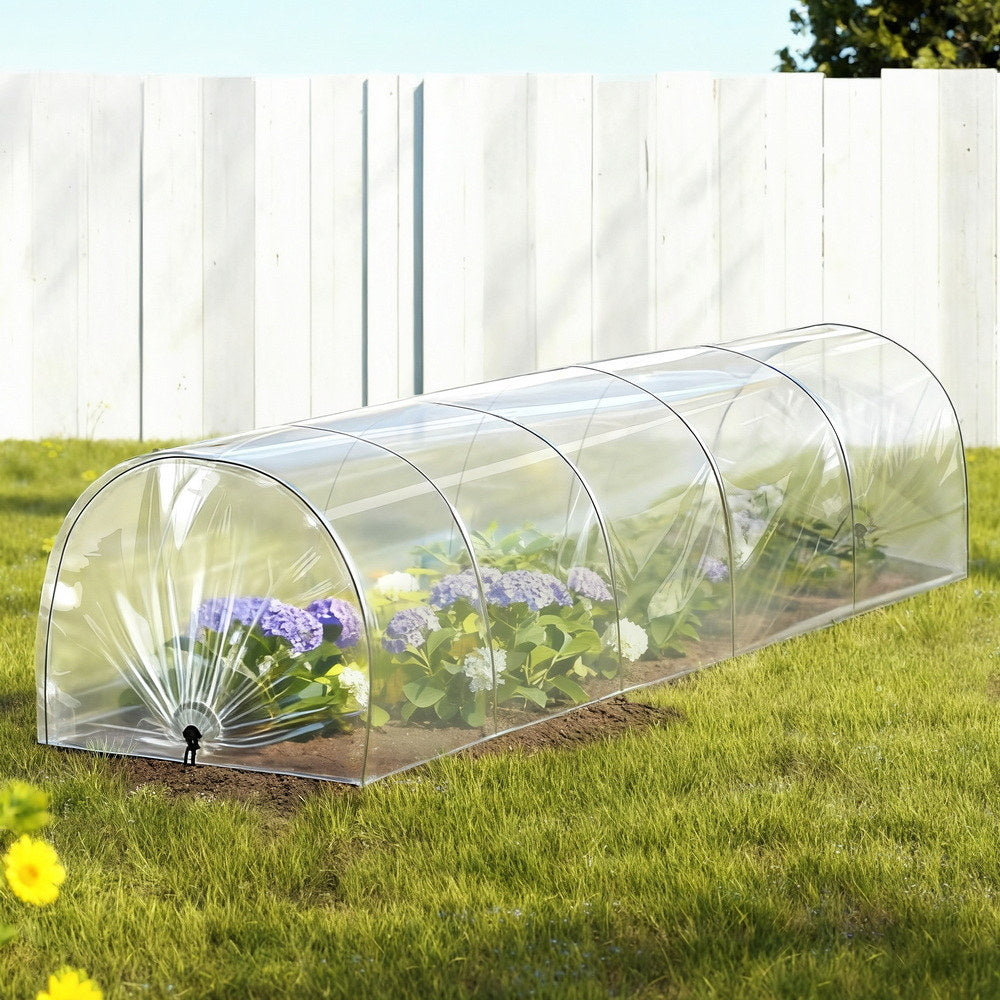 Green Fingers Mini Greenhouse 300x45x30cm Tunnel Clear PVC Steel Frame Portable 8