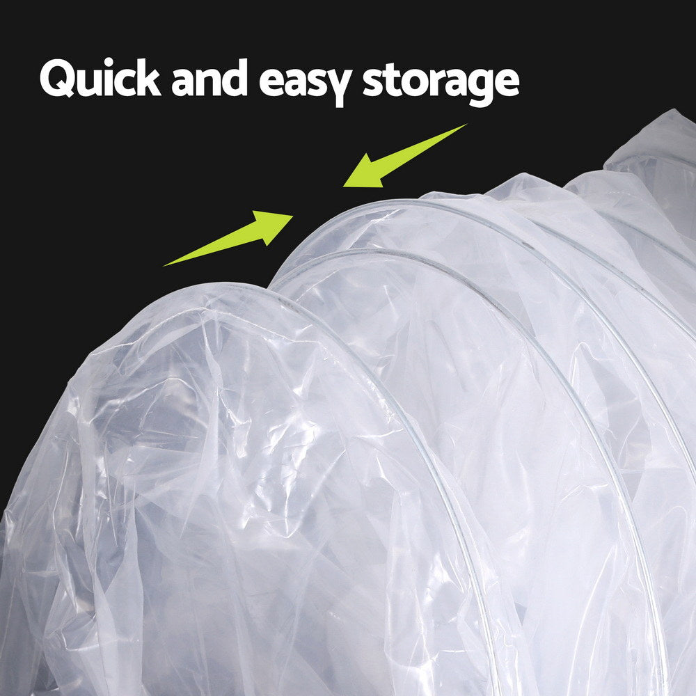 Green Fingers Mini Greenhouse 300x45x30cm Tunnel Clear PVC Steel Frame Portable 7