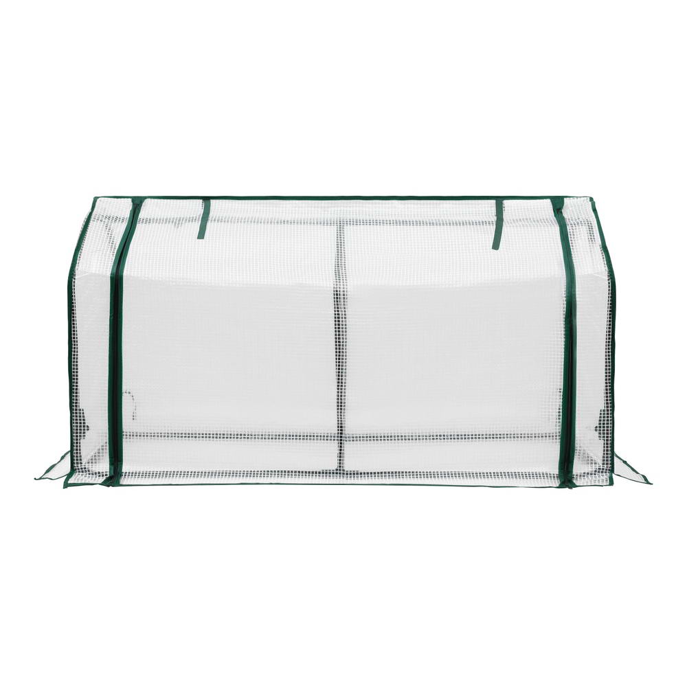 Green Fingers Mini Greenhouse PE Cover Green House Roll-Up Zippered Door 1.2x0.5x0.6M 3