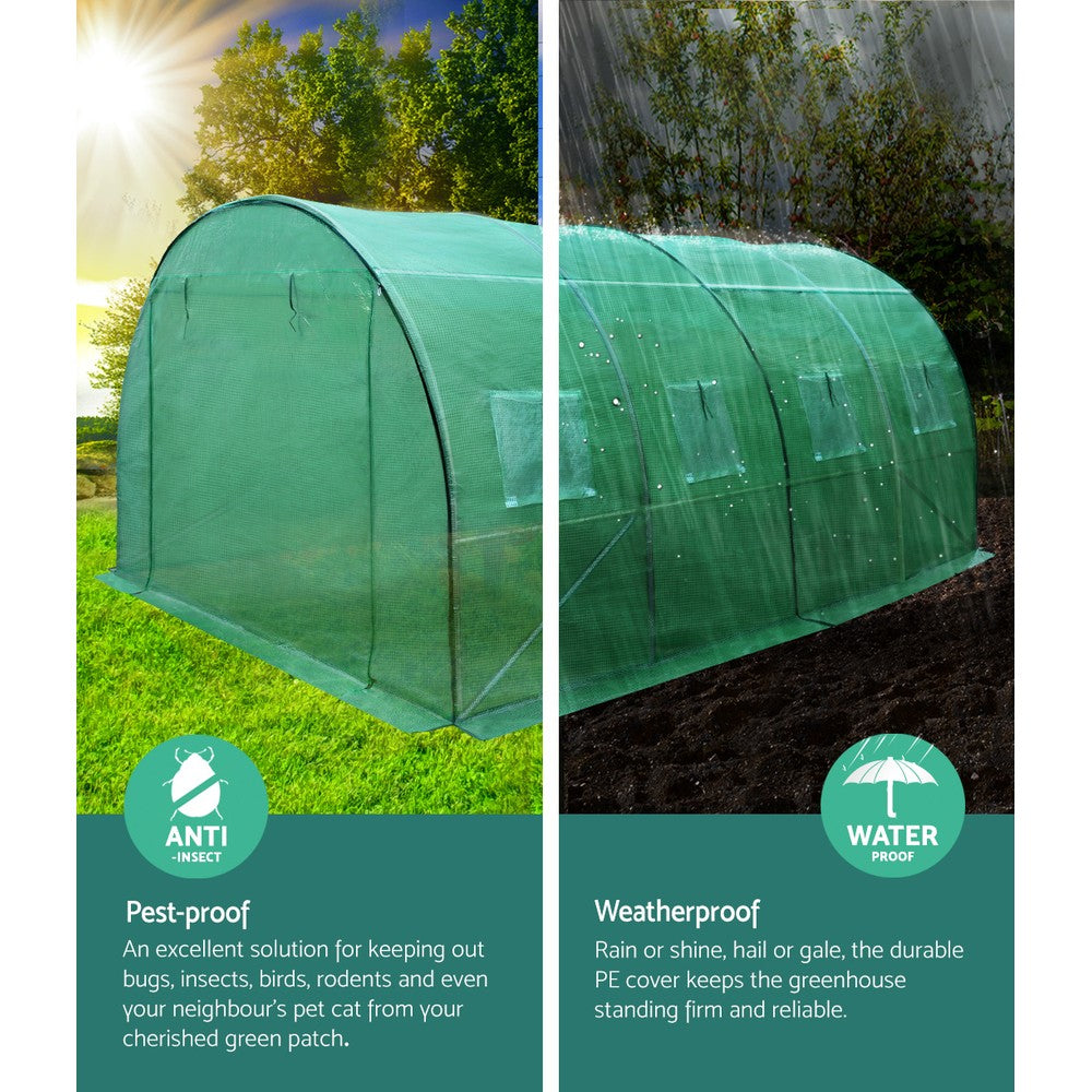Green Fingers Greenhouse 4x3x2M Walk in Green House Tunnel Plant Garden Shed Dome 4