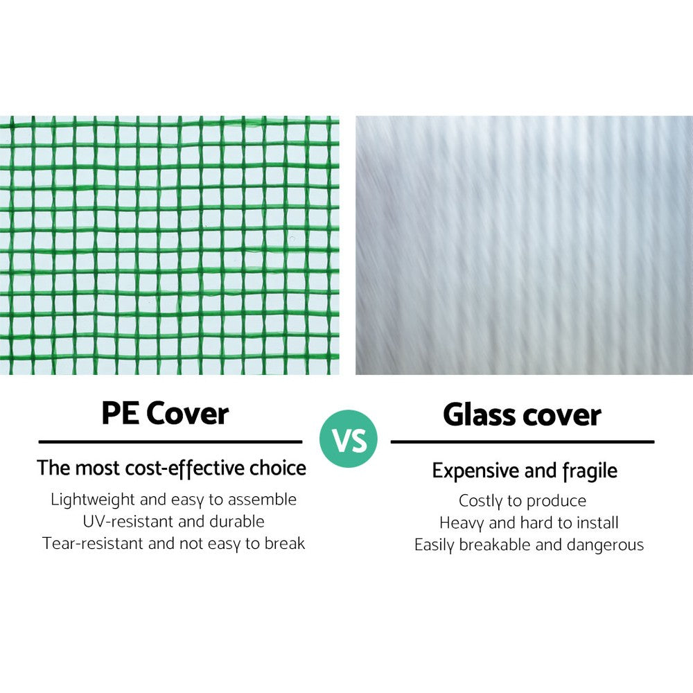 Green Fingers Greenhouse 4x3x2M Walk in Green House Tunnel Plant Garden Shed Dome 5