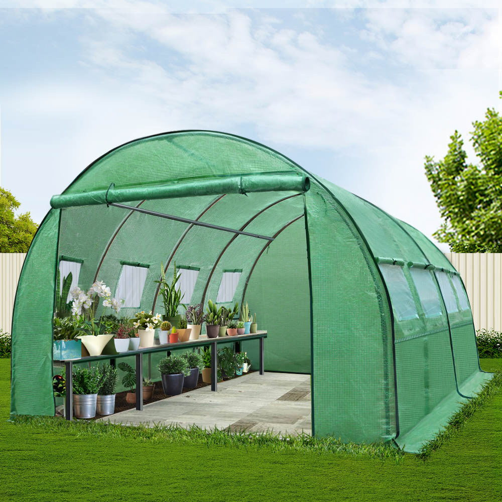 Green Fingers Greenhouse 4x3x2M Walk in Green House Tunnel Plant Garden Shed Dome 7