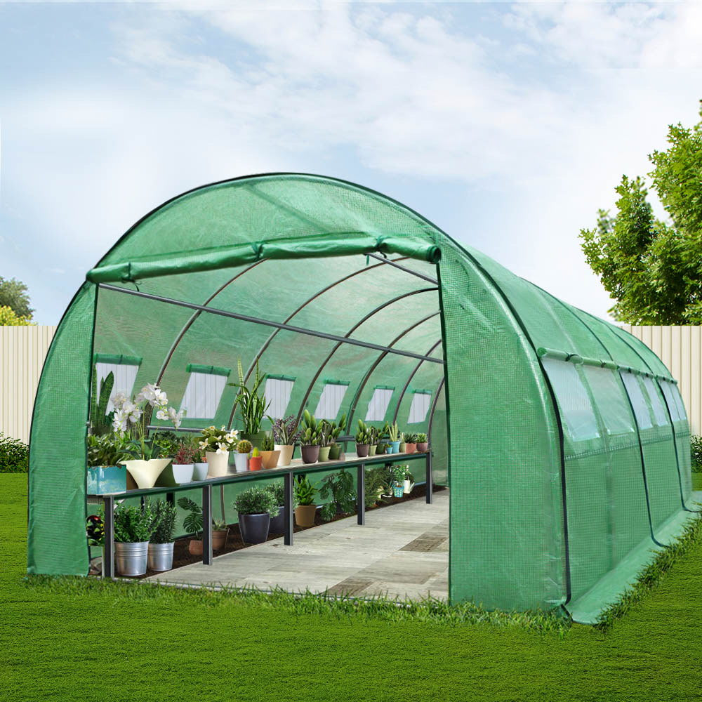 Green Fingers Greenhouse 6x3x2M Walk in Green House Tunnel Plant Garden Shed Dome 8
