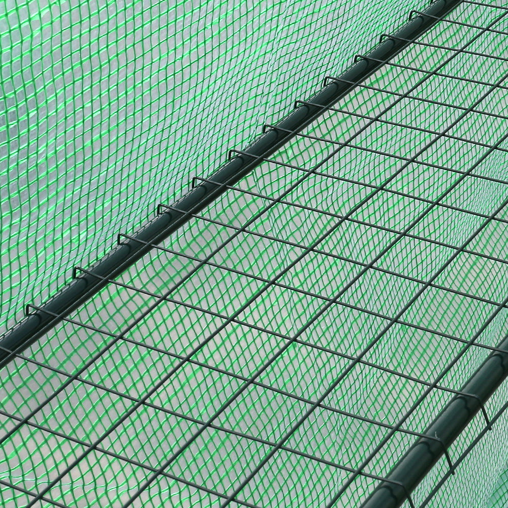 Green Fingers Greenhouse 1.4x1.55x2M Walk in Green House Tunnel Plant Garden Shed 8 Shelves 7