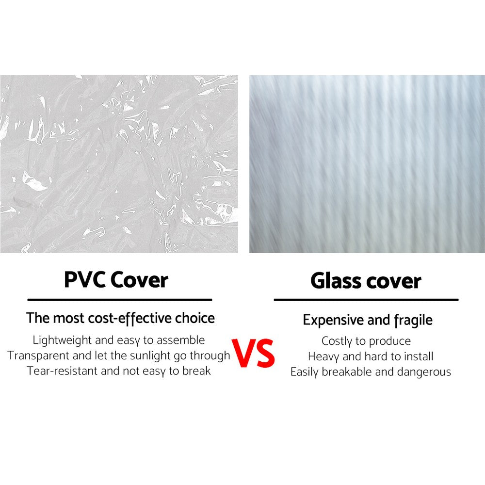 Green Fingers Greenhouse 1.2x1.9x1.9M Walk in Green House Tunnel Clear Garden Shed 4 Shelves 5