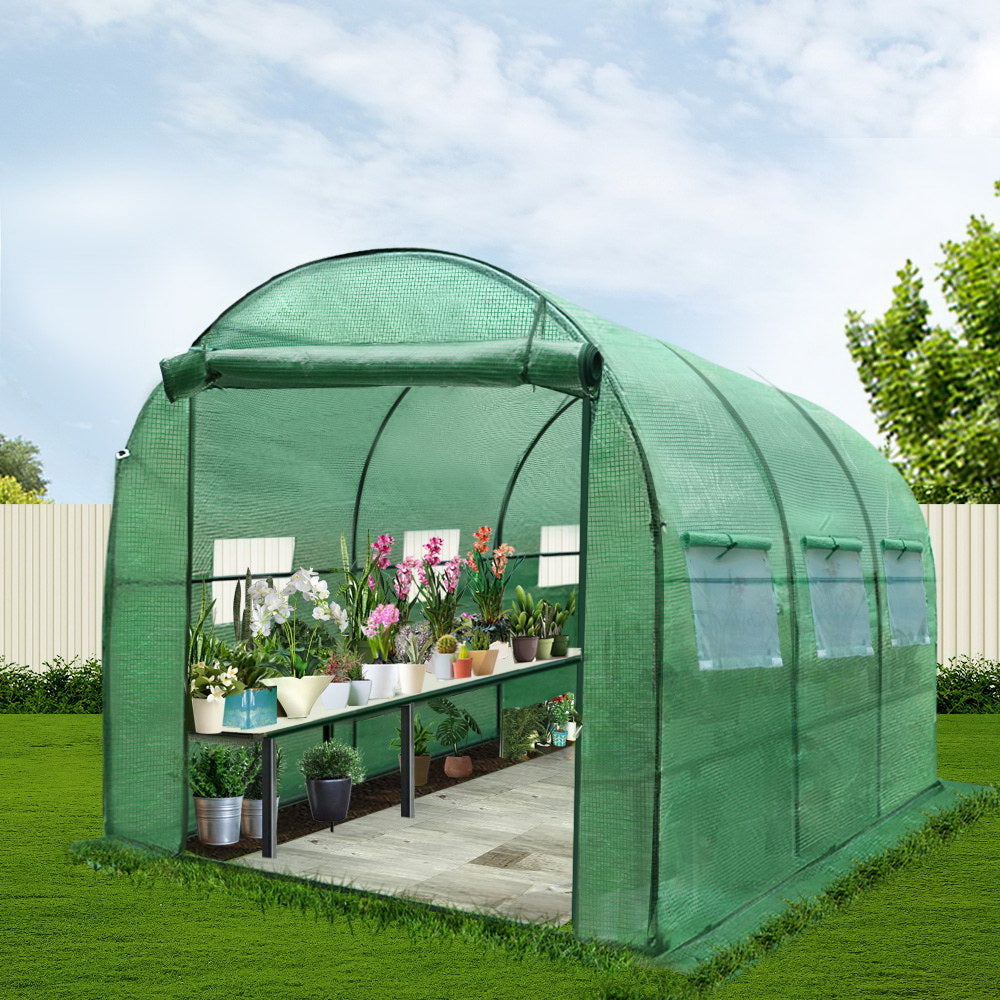 Green Fingers Greenhouse 3x2x2M Walk in Green House Tunnel Plant Garden Shed Dome 8