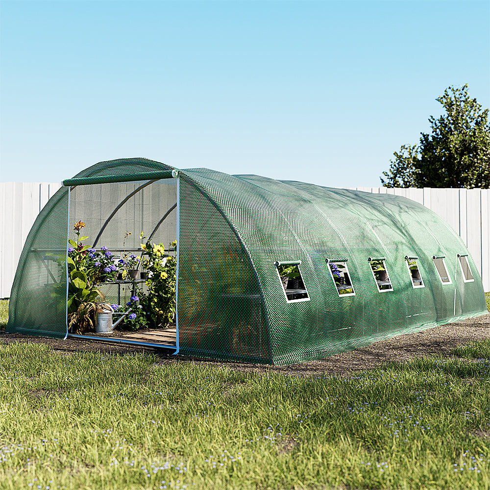 Green Fingers Greenhouse 6x4x2M Walk in Green House Tunnel Plant Garden Shed Dome 8