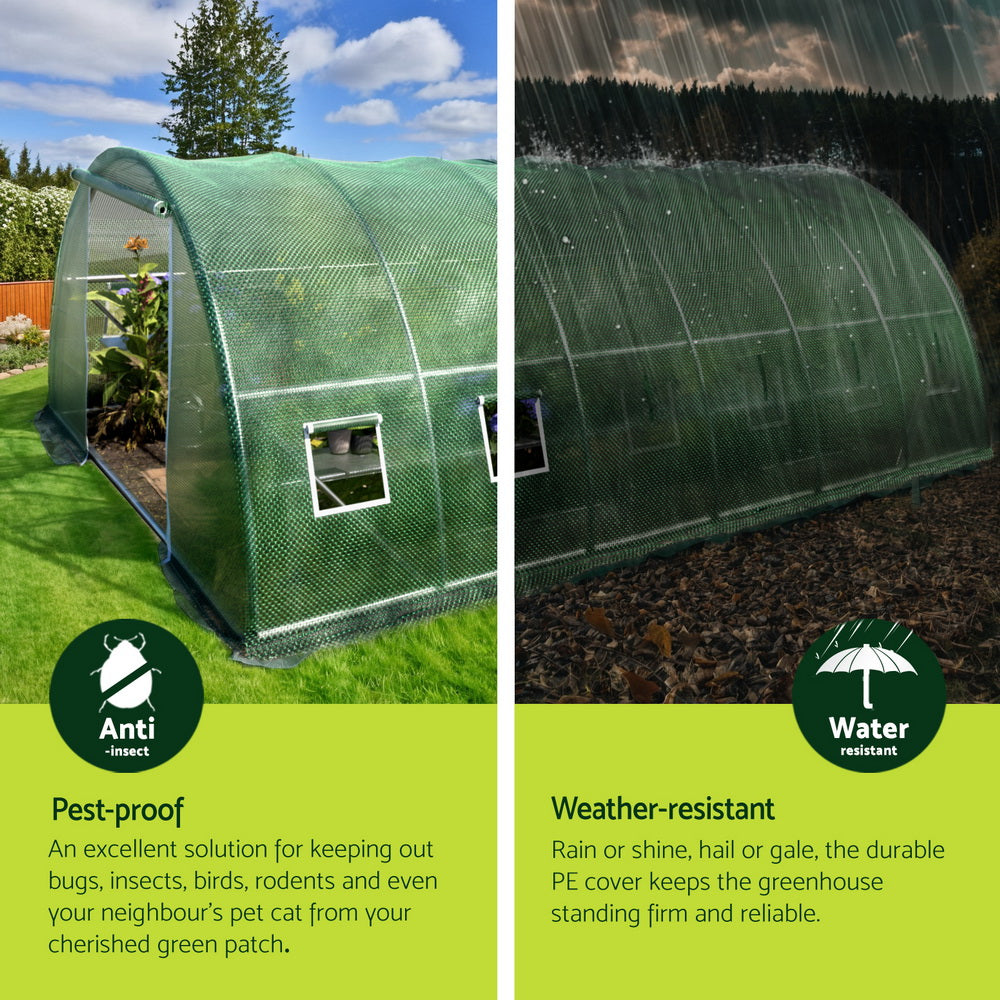 Green Fingers Greenhouse 6x4x2M Walk in Green House Tunnel Plant Garden Shed Dome 4