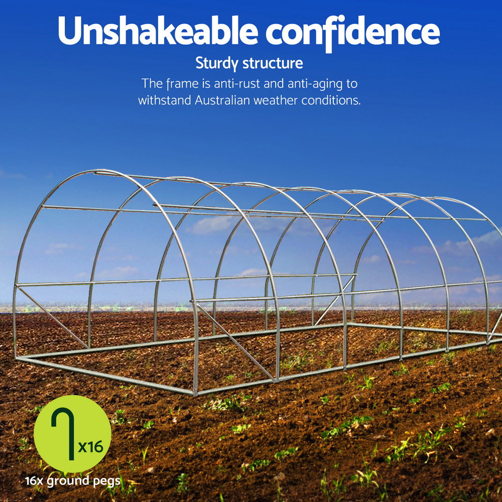 Green Fingers Greenhouse 6x4x2M Walk in Green House Tunnel Plant Garden Shed Dome 6