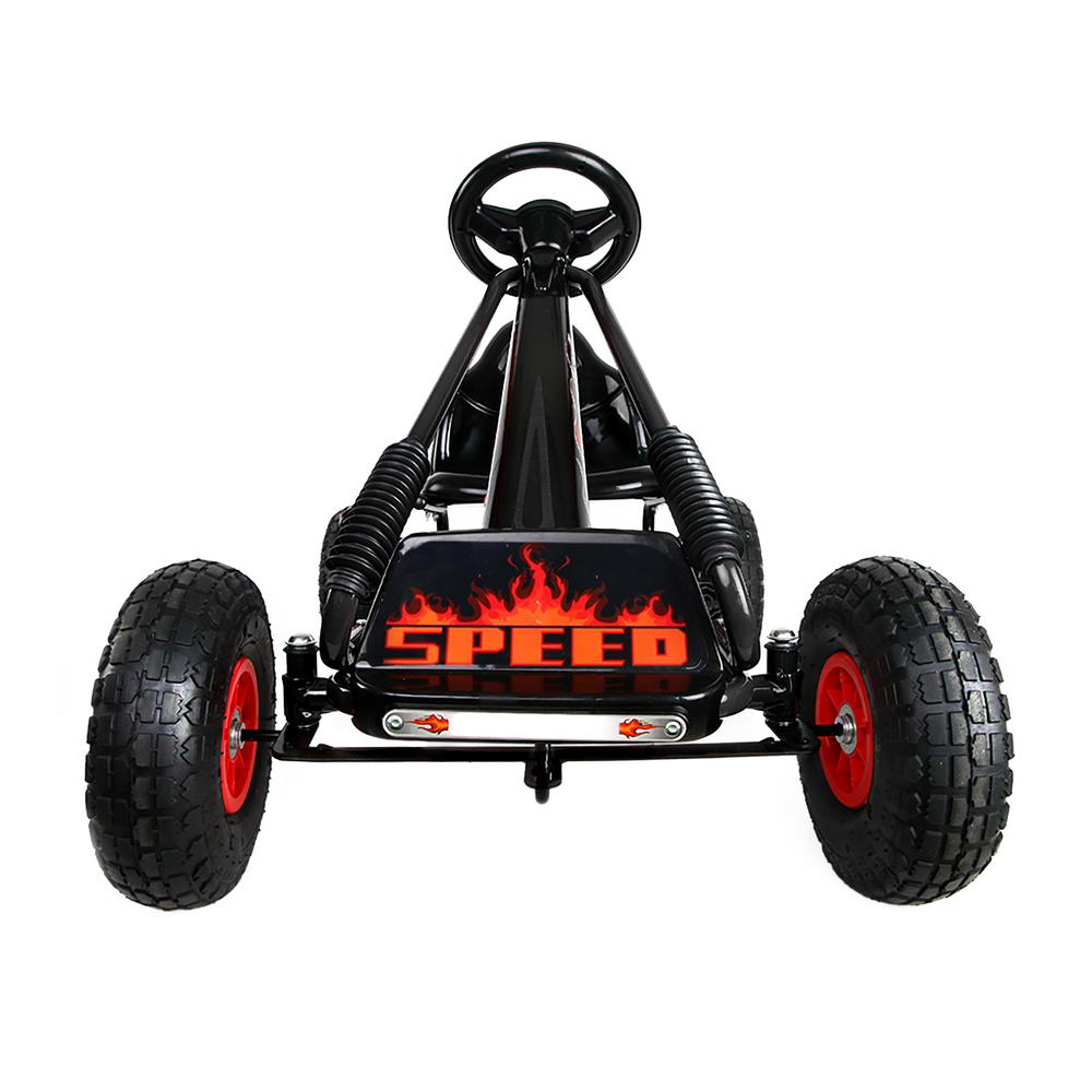 Rigo Kids Pedal Go Kart Ride On Toys Racing Car Rubber Tyre Black 3