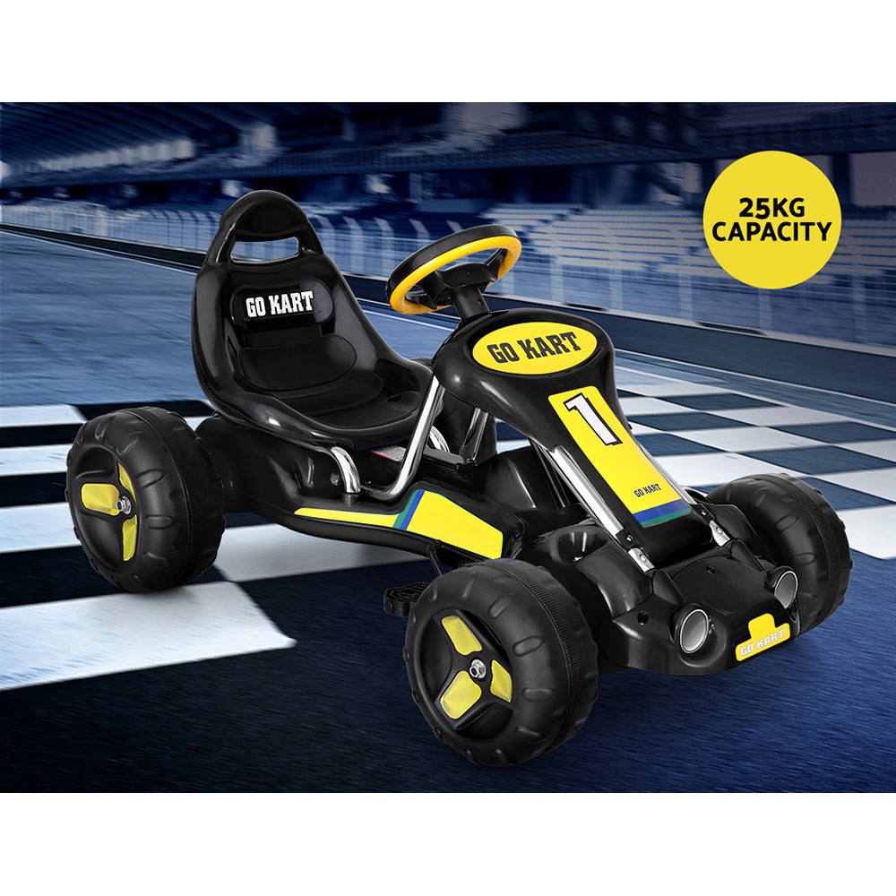 Rigo Kids Pedal Go Kart Ride On Toys Racing Car Plastic Tyre Black 4