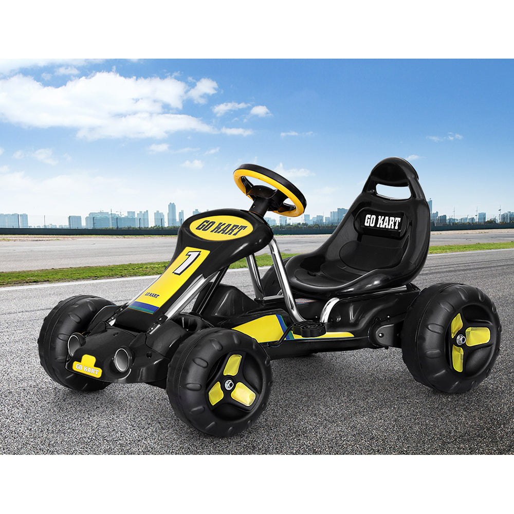Rigo Kids Pedal Go Kart Ride On Toys Racing Car Plastic Tyre Black 5