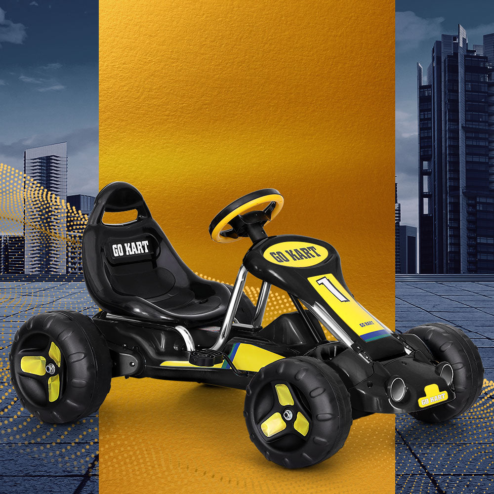Rigo Kids Pedal Go Kart Ride On Toys Racing Car Plastic Tyre Black 7