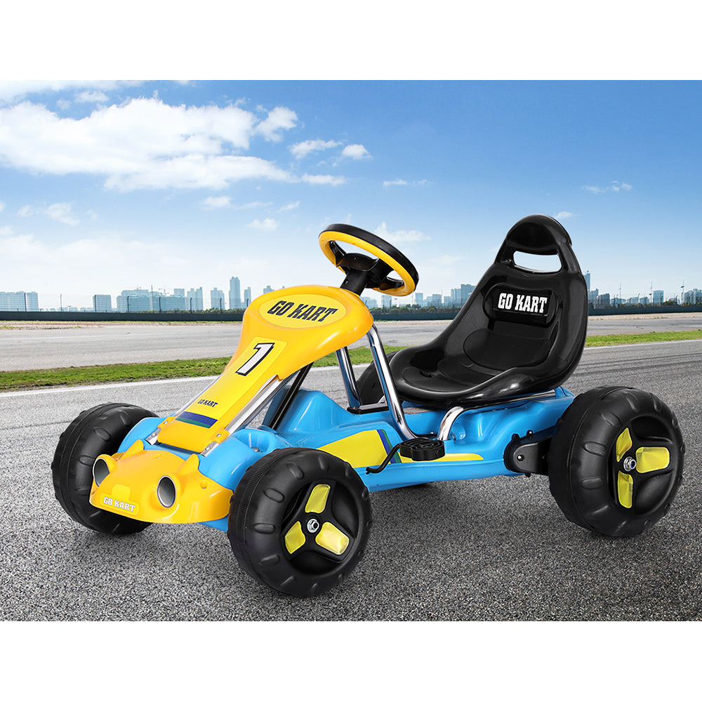 Rigo Kids Pedal Go Kart Ride On Toys Racing Car Plastic Tyre Blue 5