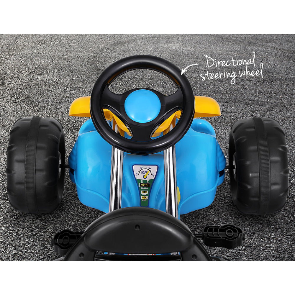 Rigo Kids Pedal Go Kart Ride On Toys Racing Car Plastic Tyre Blue 6