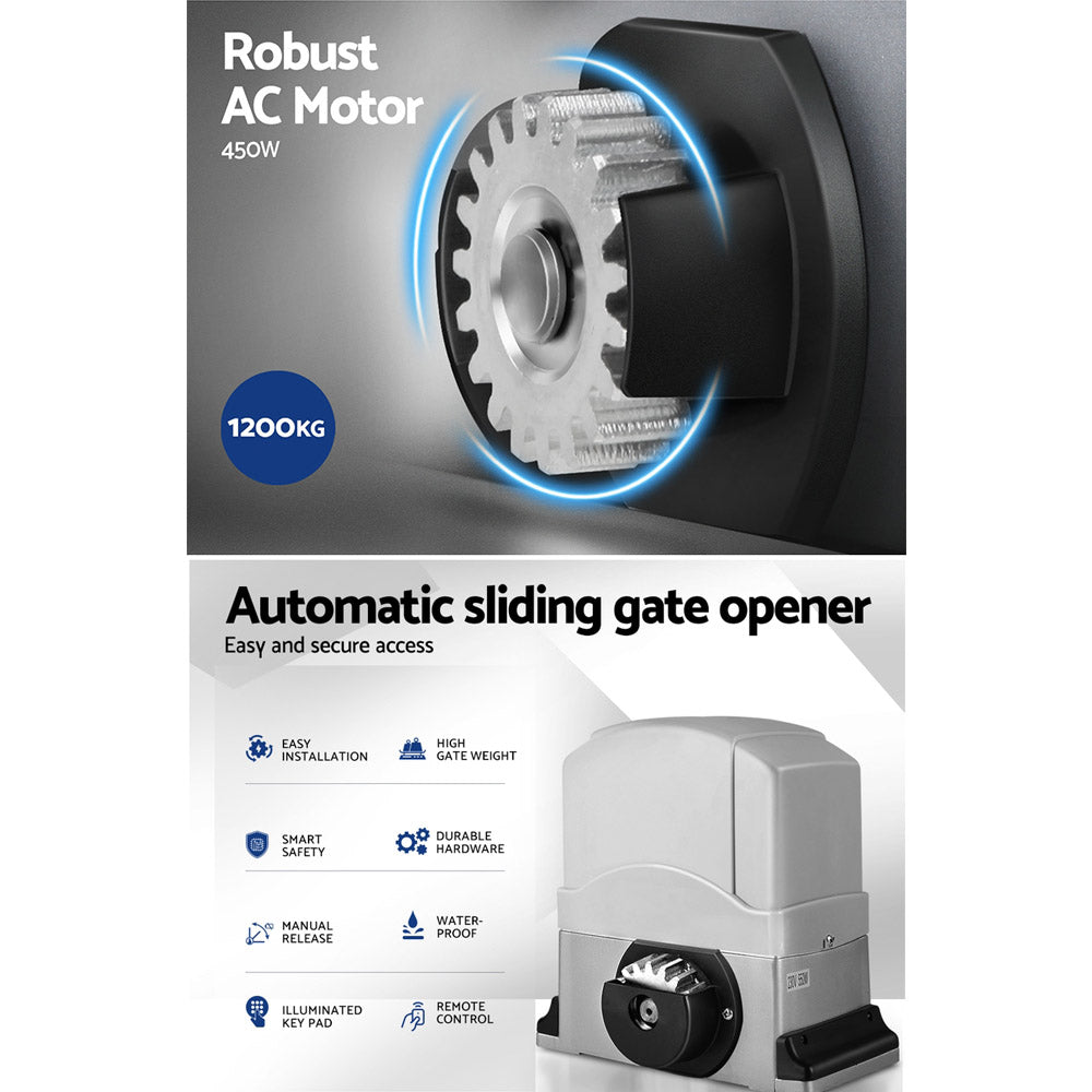 Electric Sliding Gate Opener 1200KG Keypad 4M 4