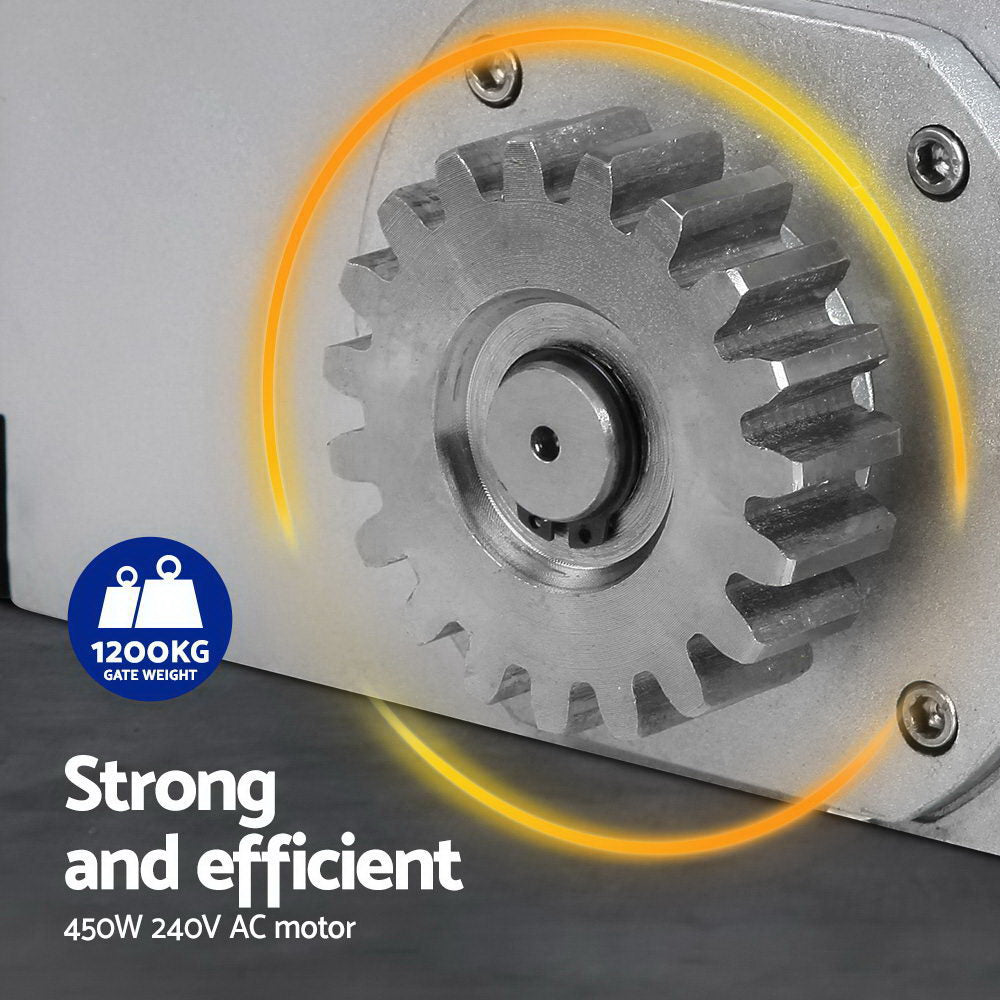 Electric Sliding Gate Opener 1200KG Auto Remote Hardware Kit Rail 4M 3