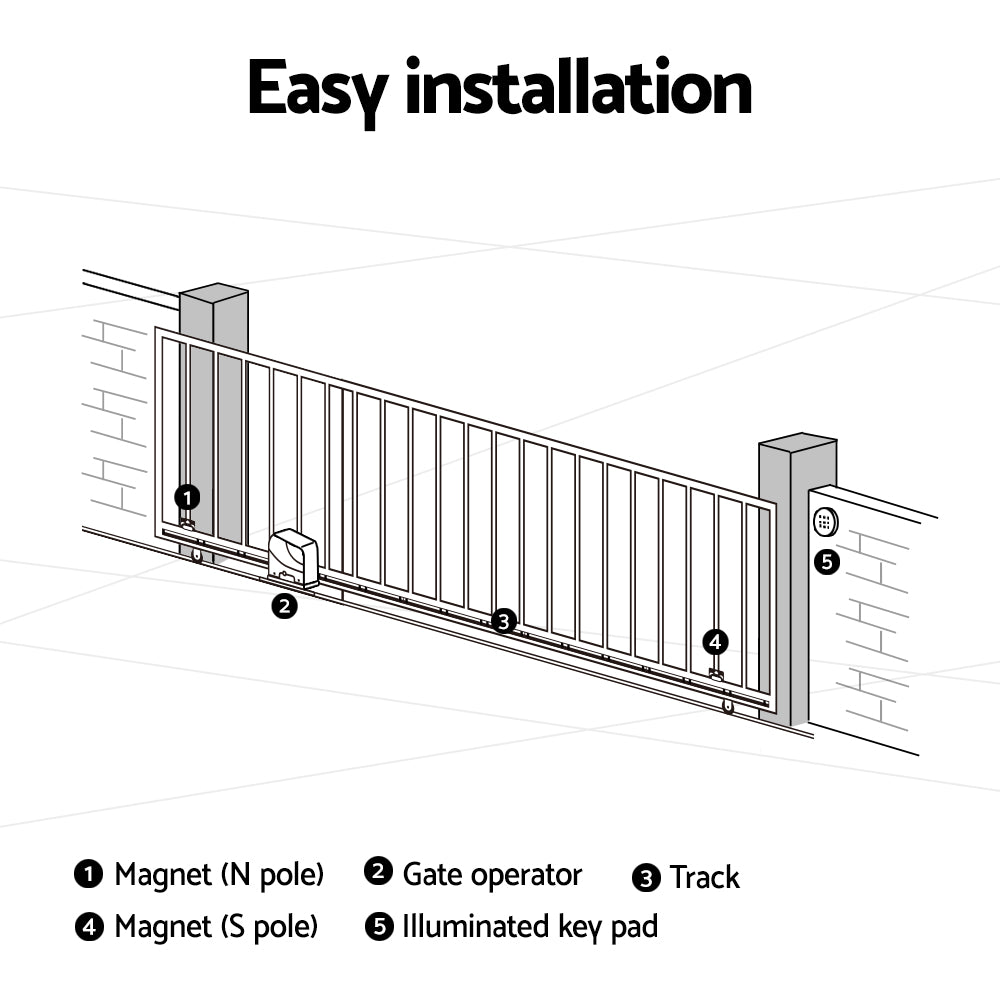 Electric Sliding Gate Opener 800KG 6M Hardware Kit 7