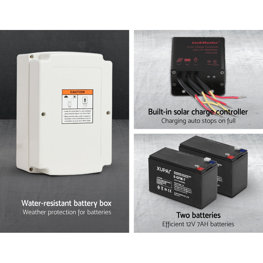 Automatic Sliding Gate Opener Kit 20W Solar 6M 600KG 5