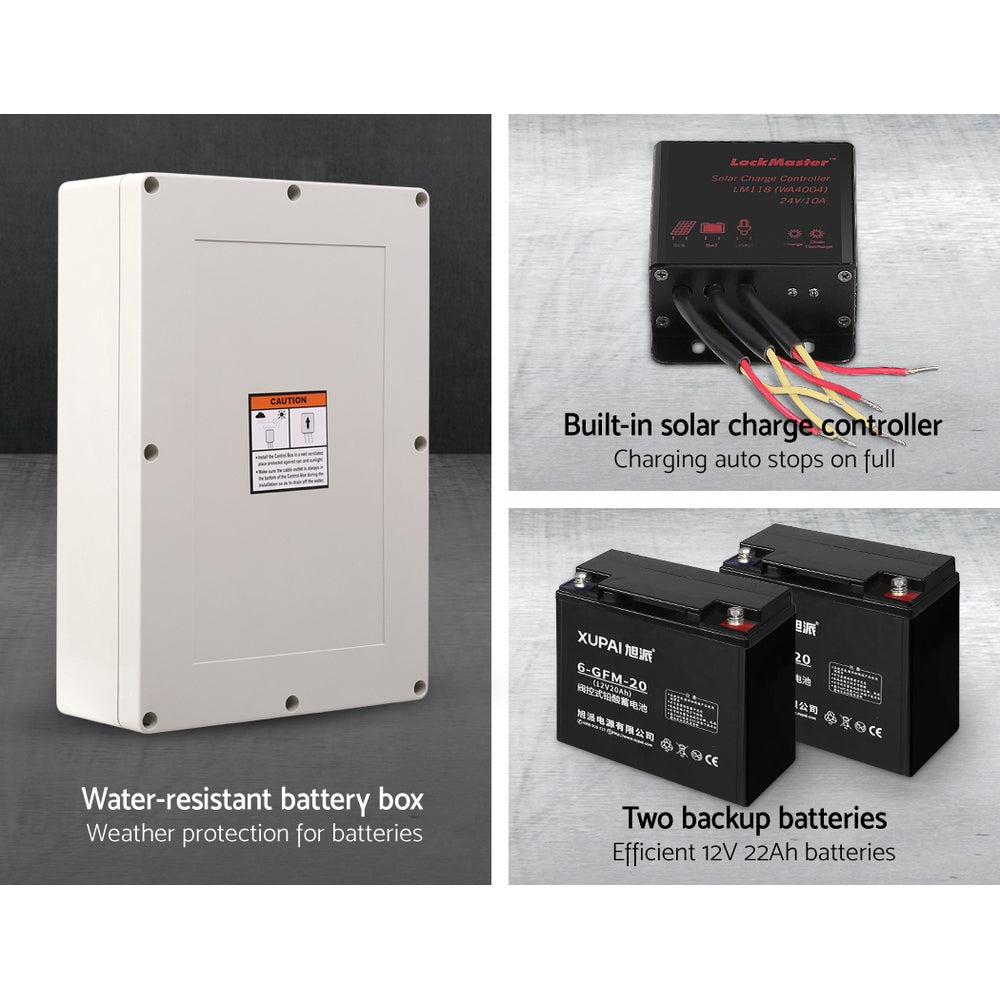 Automatic Sliding Gate Opener Kit 40W Solar 6M 600KG 4