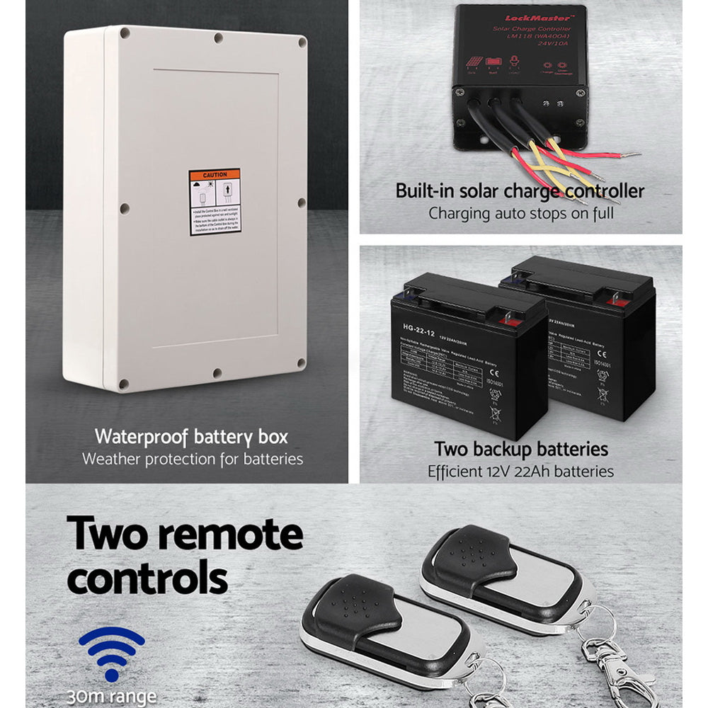 Single Swing Gate Opener 600KG 40W Solar Panel 7