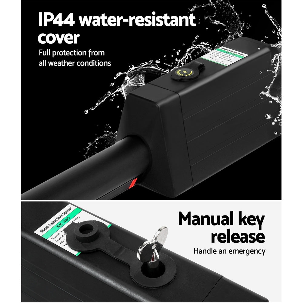 Single Swing Gate Opener 20W Full Solar Power Automatic 3