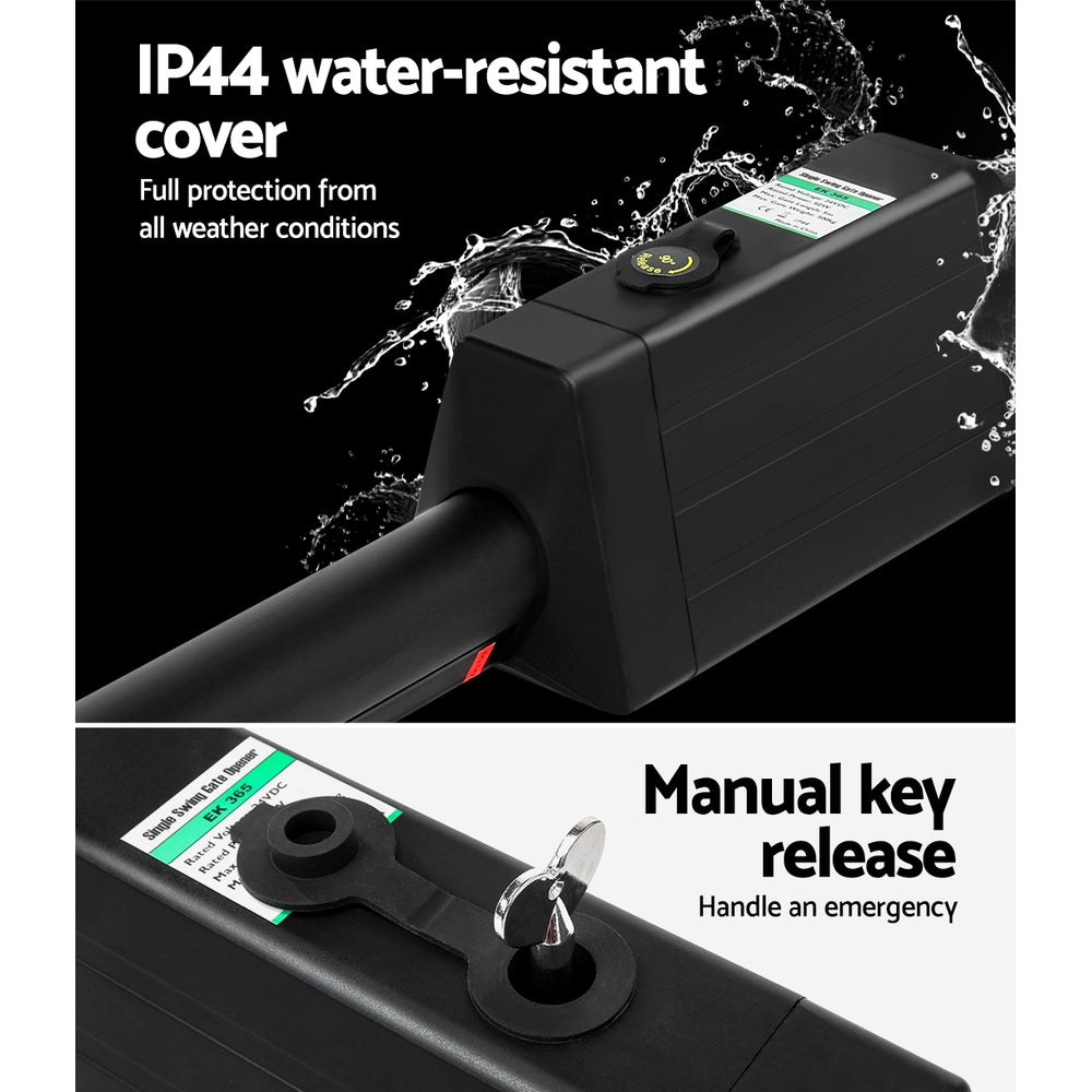 Single Swing Gate Opener 40W Full Solar Power Automatic 3