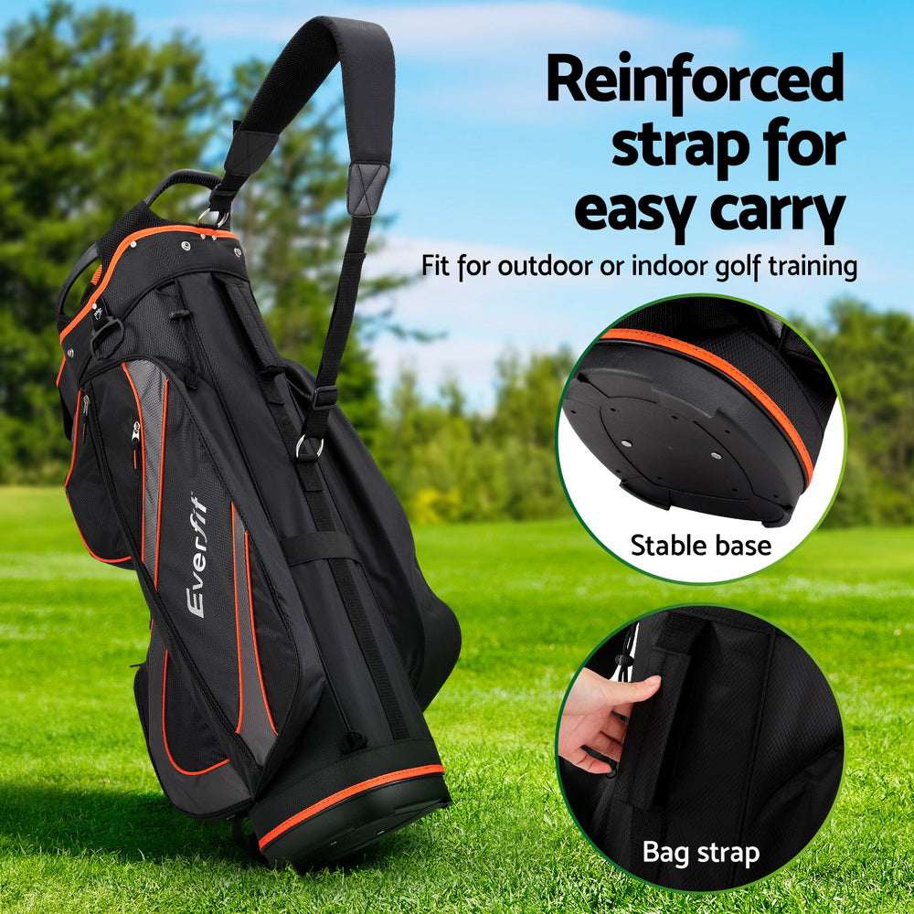 Everfit 14 Ways Dividers Golf Bag Stand Insulated Carry Bag Zippered Rain Cover 6