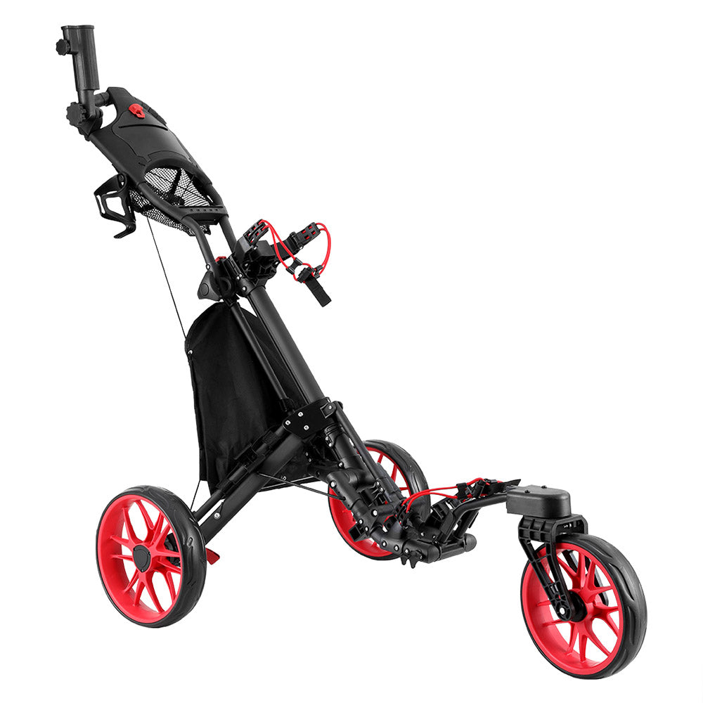 Everfit Golf Buggy Foldable Trolley Golf Cart Swivel Wheel Umbrella Bottle Stand 3