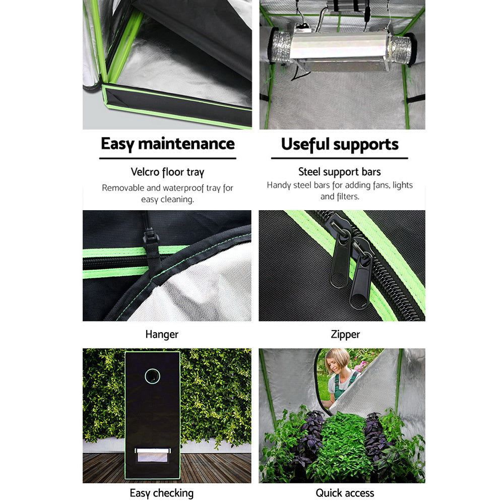 Green Fingers Grow Tent 150x150x200CM Hydroponics Kit Indoor Plant Room System 6