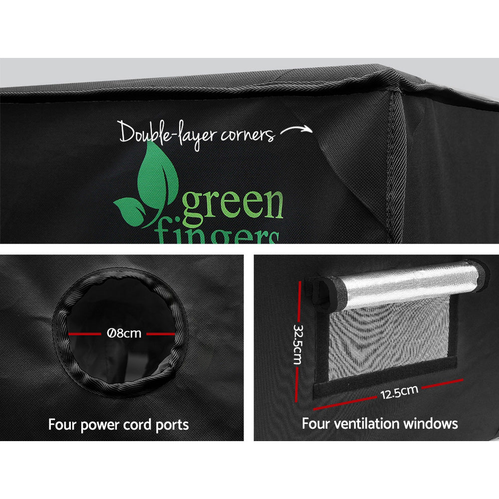 Green Fingers Grow Tent 240x120x200CM Hydroponics Kit Indoor Plant Room Black 3