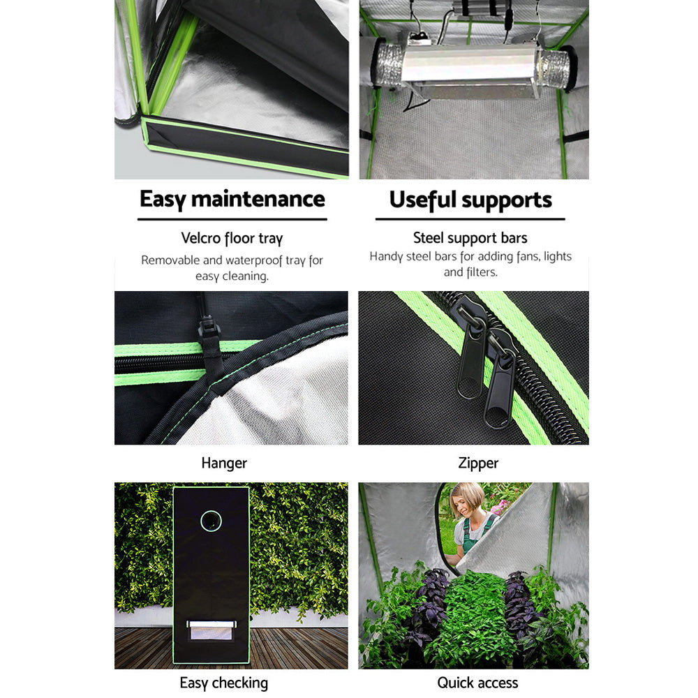 Green Fingers Grow Tent 80x80x160CM Hydroponics Kit Indoor Plant Room System 6