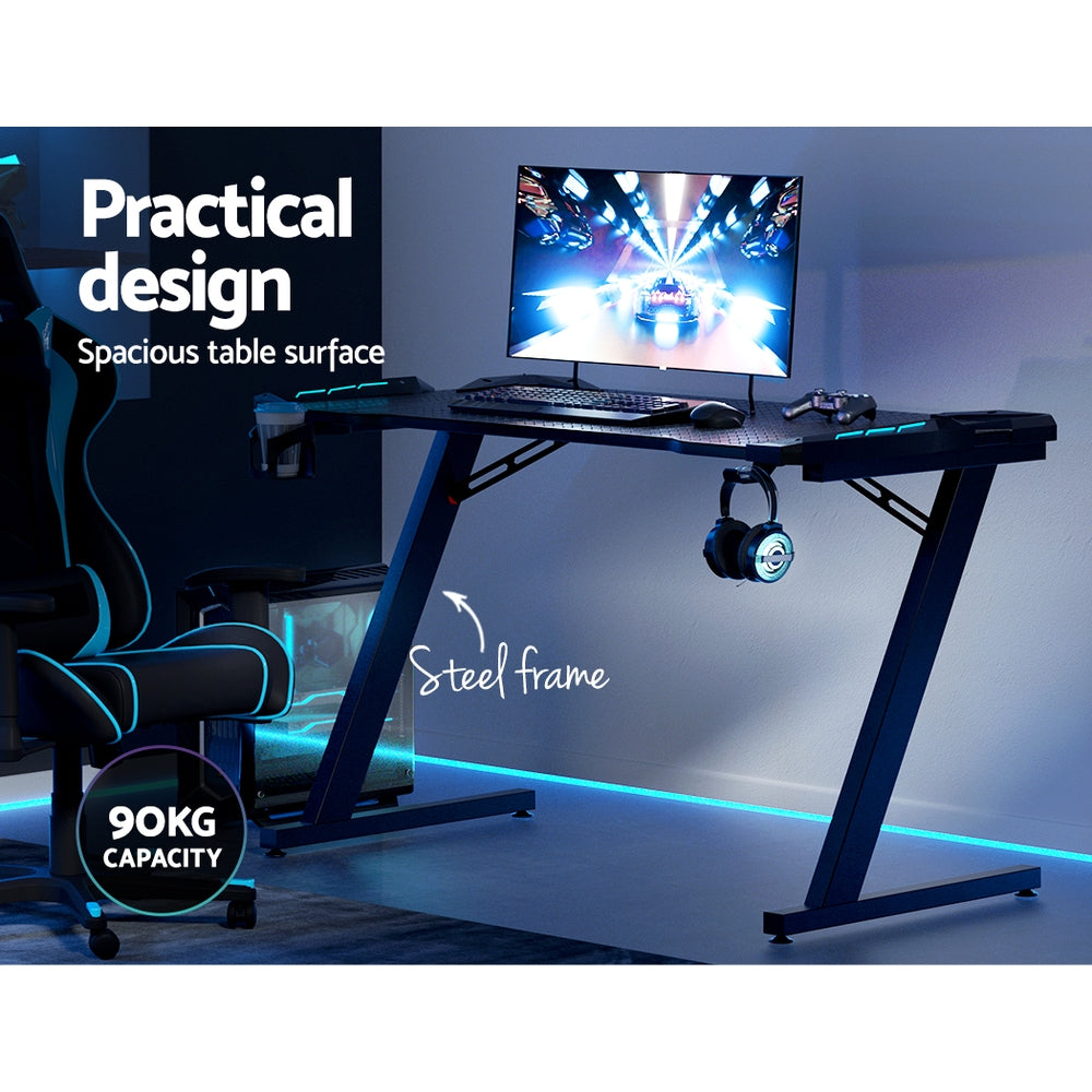 Artiss Gaming Desk Computer Desks LED Light 120CM 4