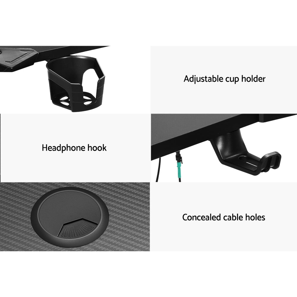 Artiss Gaming Desk Computer Desks LED Light 120CM 6