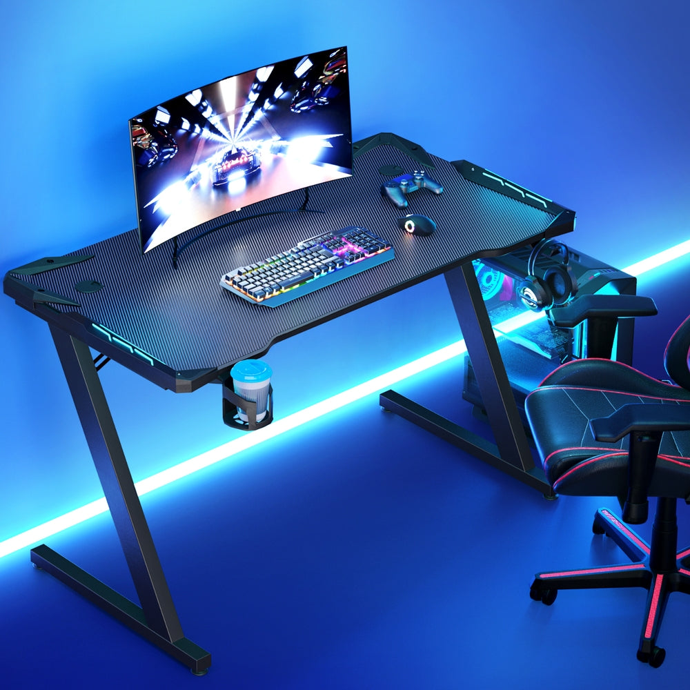 Artiss Gaming Desk Computer Desks LED Light 120CM 7