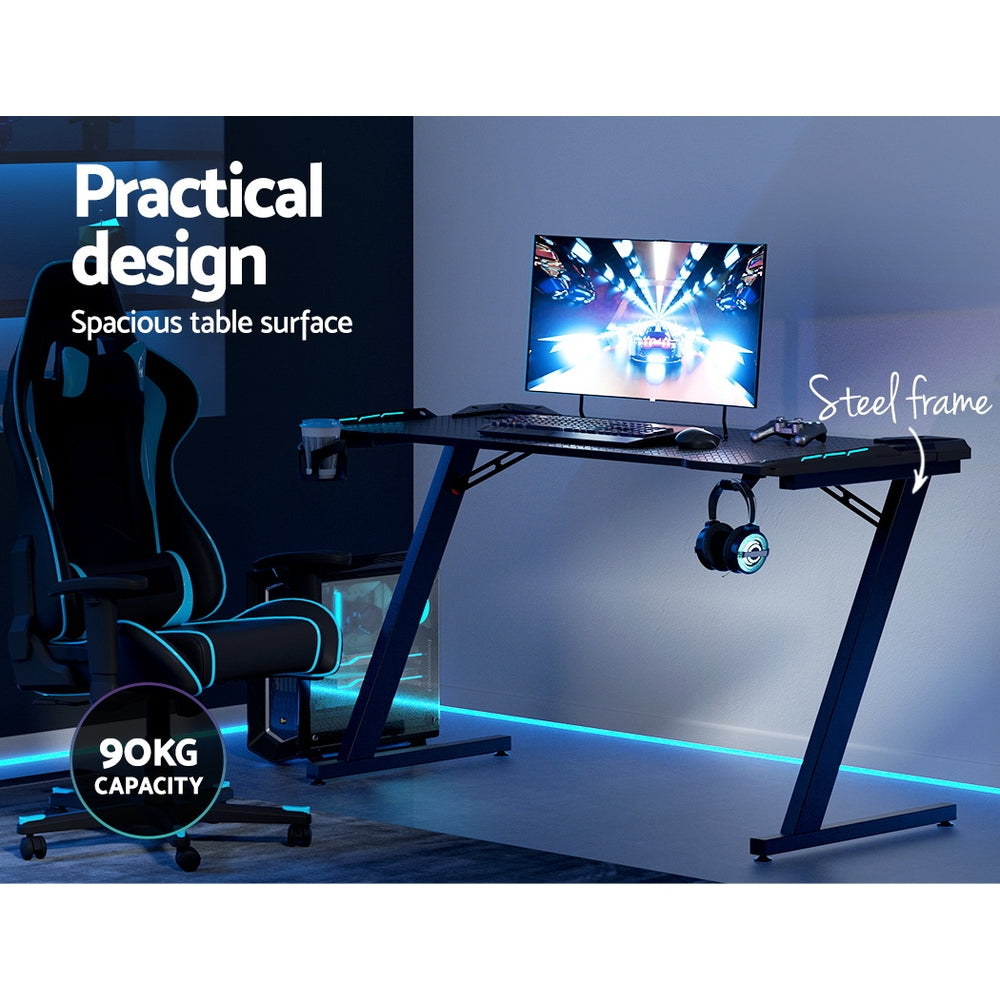 Artiss Gaming Desk Computer Desks LED Light 140CM 4
