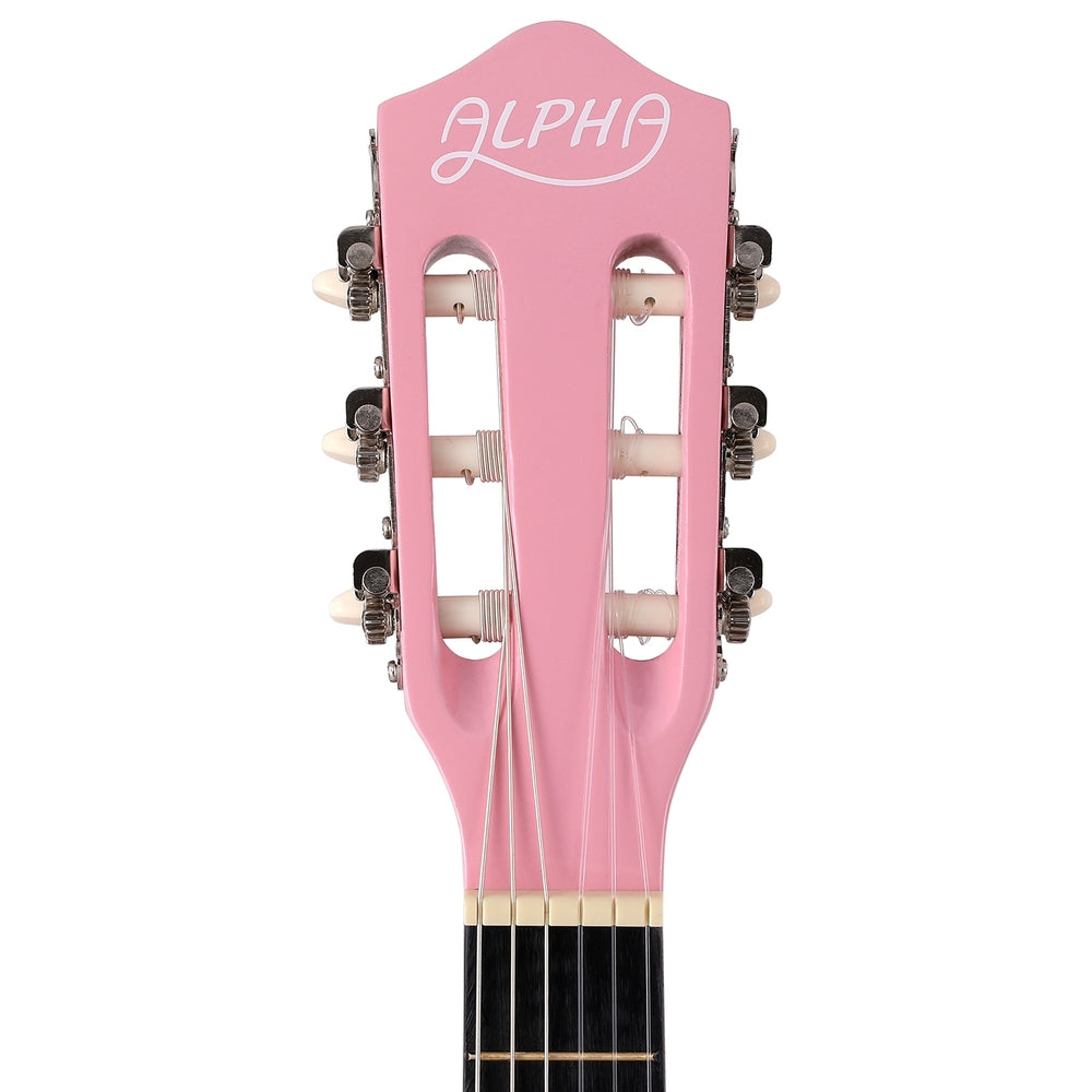 Alpha 34 Inch Classical Guitar Wooden Body Nylon String Beginner Kids Gift Pink 3