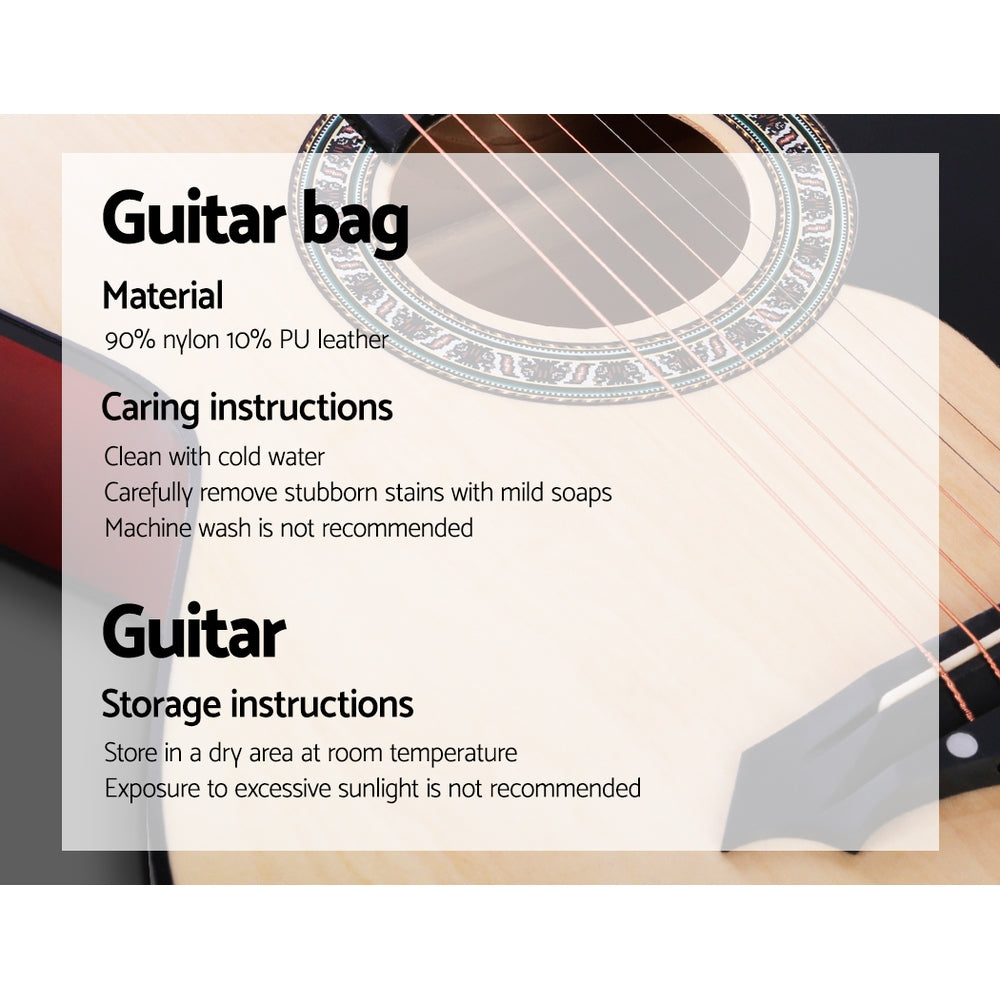 Alpha 38 Inch Acoustic Guitar Wooden Body Steel String Full Size Cutaway Wood 6