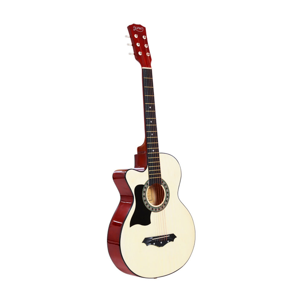 Alpha 38 Inch Acoustic Guitar Wooden Body Steel String Full Size Left Handed 3