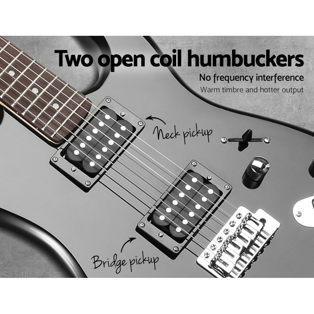 Alpha 41 Inch Electirc Guitar Humbucker Pickup Switch Full Size Black 3