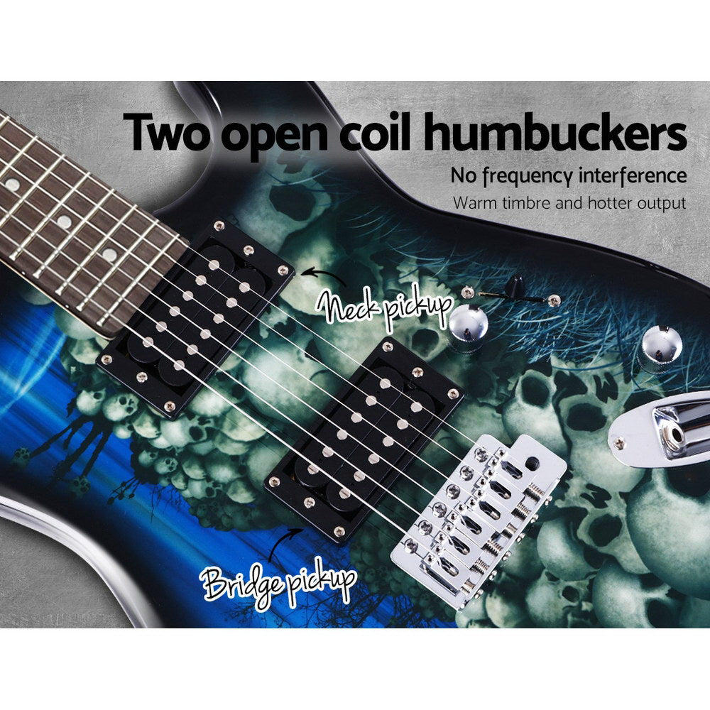 Alpha 41 Inch Electirc Guitar Humbucker Pickup Switch Full Size Skull Pattern 5