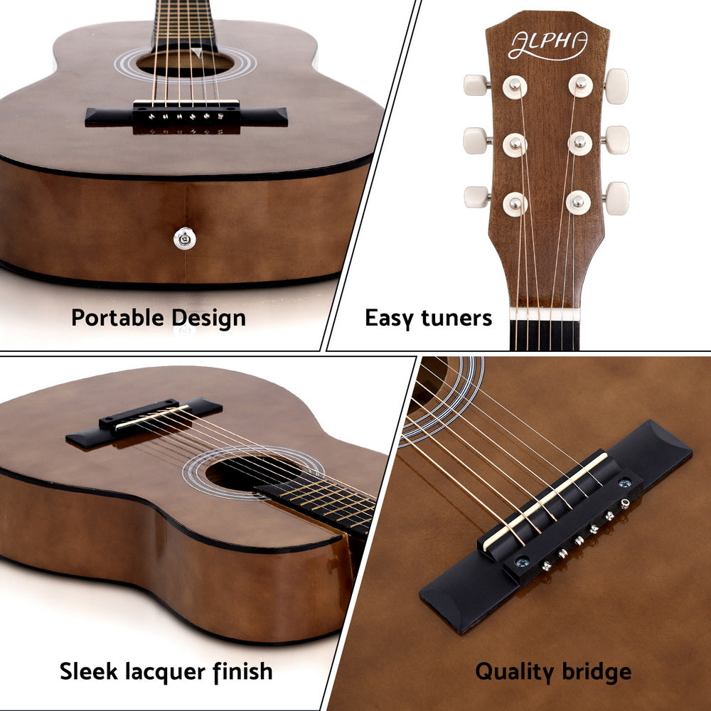 Alpha 31" Steel String Acoustic Guitar Portable 5