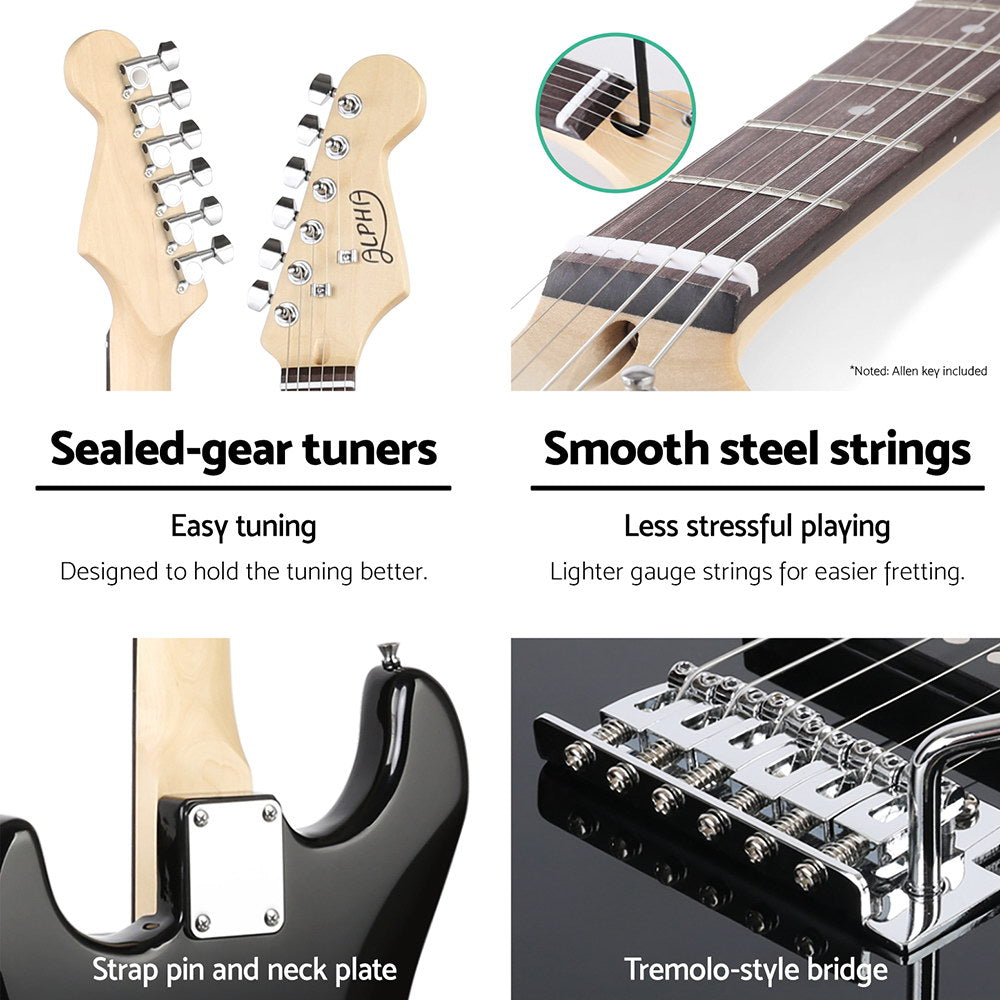 Alpha Electric Guitar Music String Instrument 20W Amplifier Black 4