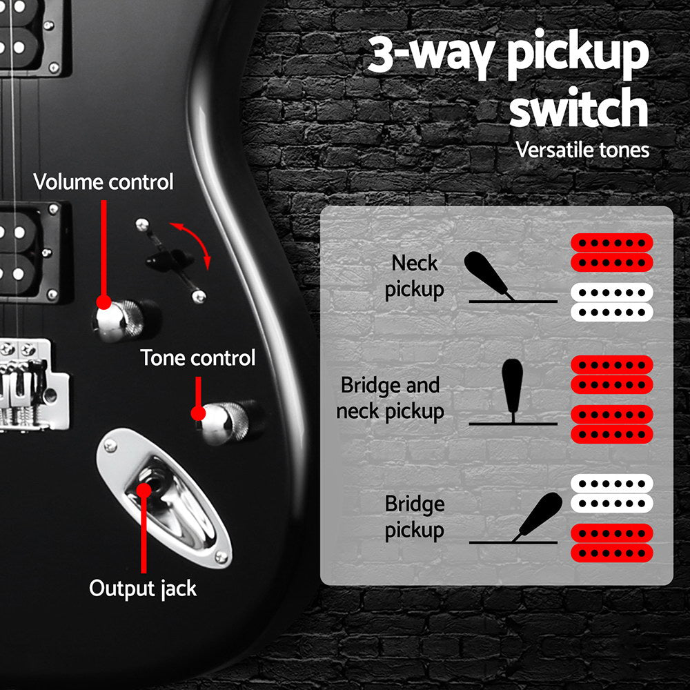 Alpha Electric Guitar Music String Instrument 20W Amplifier Black 5